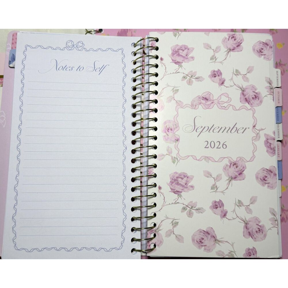 NWT LoveShackFancy x Yoobi 4 Pc Floral Planner Stationery Desk Set + Ruler - Picture 8 of 12